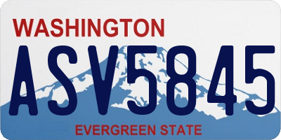 WA license plate ASV5845