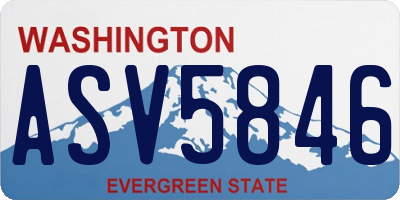 WA license plate ASV5846