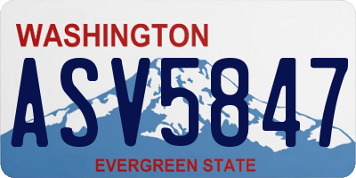 WA license plate ASV5847