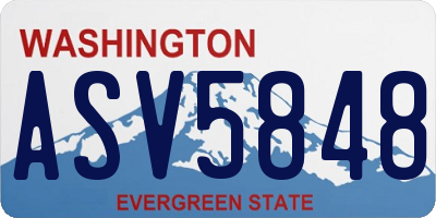 WA license plate ASV5848