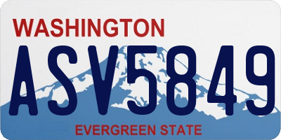 WA license plate ASV5849