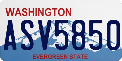 WA license plate ASV5850