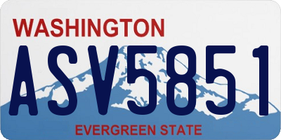 WA license plate ASV5851