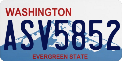 WA license plate ASV5852
