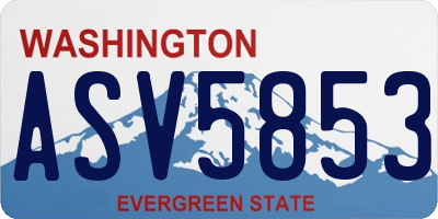 WA license plate ASV5853
