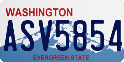WA license plate ASV5854