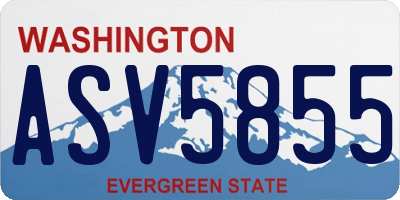 WA license plate ASV5855