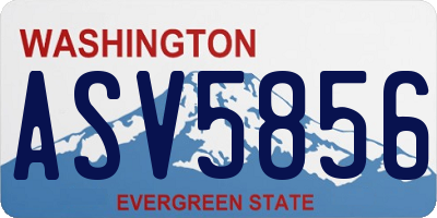WA license plate ASV5856