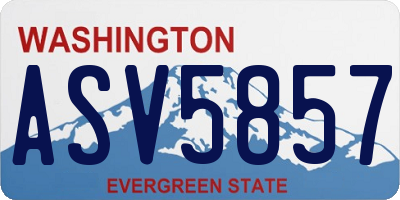 WA license plate ASV5857