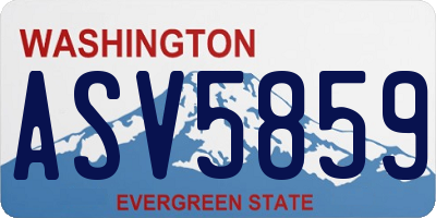 WA license plate ASV5859
