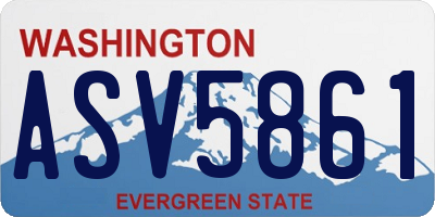 WA license plate ASV5861