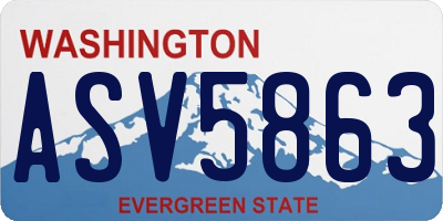 WA license plate ASV5863