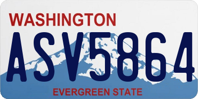 WA license plate ASV5864