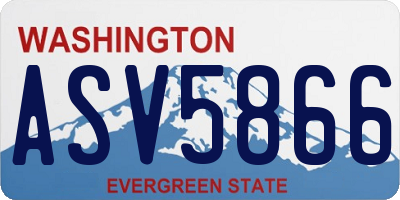 WA license plate ASV5866