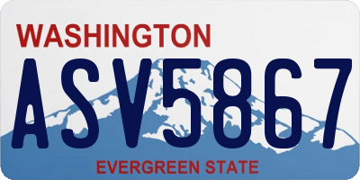 WA license plate ASV5867