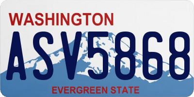 WA license plate ASV5868