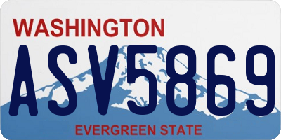WA license plate ASV5869