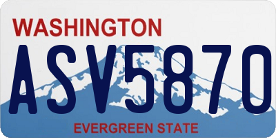 WA license plate ASV5870