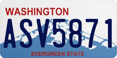 WA license plate ASV5871