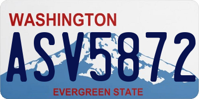WA license plate ASV5872