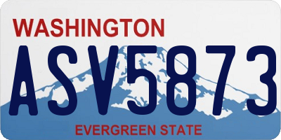 WA license plate ASV5873