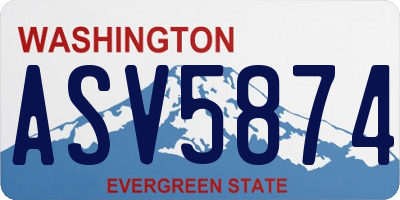 WA license plate ASV5874
