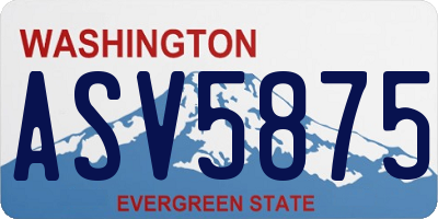 WA license plate ASV5875