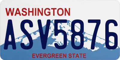 WA license plate ASV5876