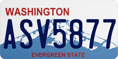 WA license plate ASV5877