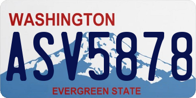 WA license plate ASV5878