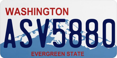 WA license plate ASV5880