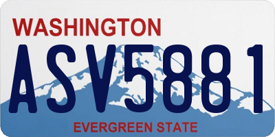 WA license plate ASV5881