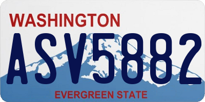 WA license plate ASV5882