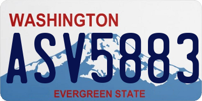 WA license plate ASV5883