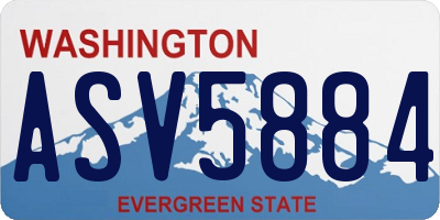 WA license plate ASV5884