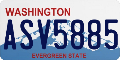 WA license plate ASV5885