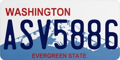 WA license plate ASV5886