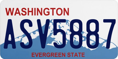 WA license plate ASV5887