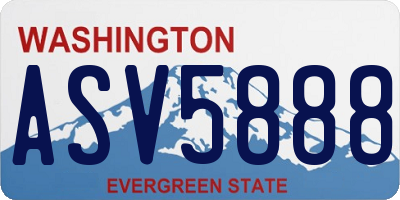 WA license plate ASV5888