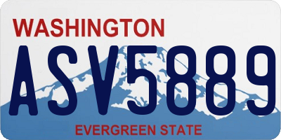 WA license plate ASV5889