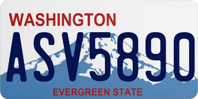 WA license plate ASV5890