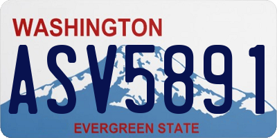 WA license plate ASV5891