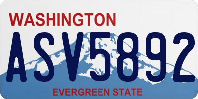WA license plate ASV5892