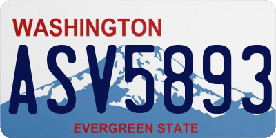 WA license plate ASV5893
