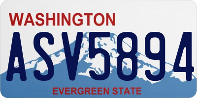 WA license plate ASV5894