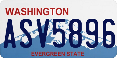 WA license plate ASV5896