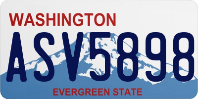WA license plate ASV5898