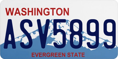 WA license plate ASV5899
