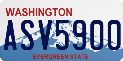 WA license plate ASV5900
