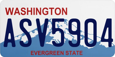 WA license plate ASV5904